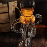 Tall Octopus Whiskey and Wine Decanter 500ml 16.5" H by The Wine Savant - Extraordinary Detail, Kraken Sea, Nautical Gifts, Sea Lover Gifts!