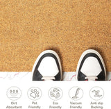 2-Pack Natural Coir Doormats, Non-Slip, 30"x17", Beige