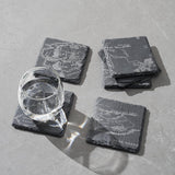 Middle Earth Map Coasters Set of 6 - Fantasy Slate Drink Coasters