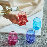 Khen Unbreakable Aerating Stemless Wine Glasses - Set of 4-13 oz Colored Glass