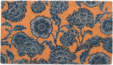 Blue Floral Coir Doormat - 17”x30”
