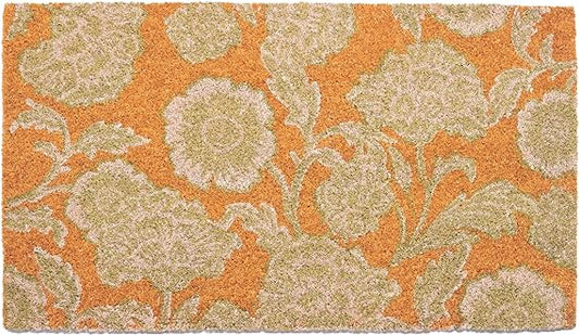 Olive Floral Coir Doormat - 17”x30”