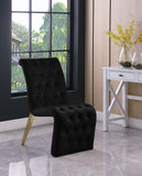 Curve Velvet Dining Chair Set - Modern Elegance with Gold Iron Legs and Luxurious Button Tufting