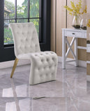 Curve Velvet Dining Chair Set - Modern Elegance with Gold Iron Legs and Luxurious Button Tufting