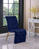 Curve Velvet Dining Chair Set - Modern Elegance with Gold Iron Legs and Luxurious Button Tufting