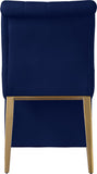 Curve Velvet Dining Chair Set - Modern Elegance with Gold Iron Legs and Luxurious Button Tufting