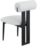 Dario Dining Chairs - Set of 2 Contemporary Boucle Upholstered Chairs with Stylish Black Frames