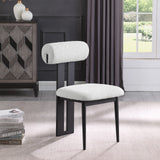Dario Dining Chairs - Set of 2 Contemporary Boucle Upholstered Chairs with Stylish Black Frames