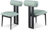 Dario Vegan Leather Dining Chairs - Set of 2, Contemporary Comfort with Stylish Walnut Frame