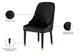 Omni Contemporary Dining Chair Set - Elegant Velvet Upholstery with Gold-Tipped Legs for Comfort