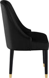 Omni Contemporary Dining Chair Set - Elegant Velvet Upholstery with Gold-Tipped Legs for Comfort