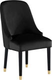 Omni Contemporary Dining Chair Set - Elegant Velvet Upholstery with Gold-Tipped Legs for Comfort