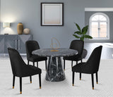Omni Contemporary Dining Chair Set - Elegant Velvet Upholstery with Gold-Tipped Legs for Comfort