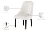 Omni Contemporary Dining Chair Set - Elegant Velvet Upholstery with Gold-Tipped Legs for Comfort