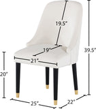 Omni Contemporary Dining Chair Set - Elegant Velvet Upholstery with Gold-Tipped Legs for Comfort