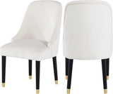 Omni Contemporary Dining Chair Set - Elegant Velvet Upholstery with Gold-Tipped Legs for Comfort