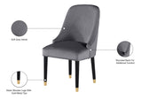 Omni Contemporary Dining Chair Set - Elegant Velvet Upholstery with Gold-Tipped Legs for Comfort