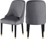 Omni Contemporary Dining Chair Set - Elegant Velvet Upholstery with Gold-Tipped Legs for Comfort