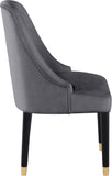 Omni Contemporary Dining Chair Set - Elegant Velvet Upholstery with Gold-Tipped Legs for Comfort