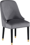 Omni Contemporary Dining Chair Set - Elegant Velvet Upholstery with Gold-Tipped Legs for Comfort