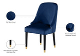 Omni Contemporary Dining Chair Set - Elegant Velvet Upholstery with Gold-Tipped Legs for Comfort