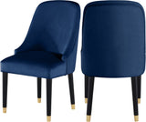Omni Contemporary Dining Chair Set - Elegant Velvet Upholstery with Gold-Tipped Legs for Comfort
