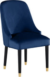 Omni Contemporary Dining Chair Set - Elegant Velvet Upholstery with Gold-Tipped Legs for Comfort