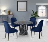 Omni Contemporary Dining Chair Set - Elegant Velvet Upholstery with Gold-Tipped Legs for Comfort