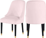 Omni Contemporary Dining Chair Set - Elegant Velvet Upholstery with Gold-Tipped Legs for Comfort
