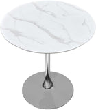 Tulip Contemporary Counter Height Table with Elegant Faux Marble Top for Stylish Small Spaces