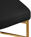 Rivage Stool Set of 2 - Elegant Linen Upholstered Counter Stools with Gold Frame for Modern Dining