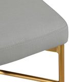 Rivage Stool Set of 2 - Elegant Linen Upholstered Counter Stools with Gold Frame for Modern Dining