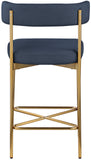 Rivage Stool Set of 2 - Elegant Linen Upholstered Counter Stools with Gold Frame for Modern Dining