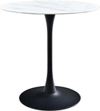 Tulip Contemporary Counter Height Table with Elegant Faux Marble Top for Stylish Small Spaces