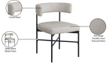 Rivage Dining Chairs - Elegant Linen Upholstered Stools with Matte Black Frame for Modern Homes