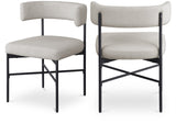 Rivage Dining Chairs - Elegant Linen Upholstered Stools with Matte Black Frame for Modern Homes