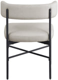 Rivage Dining Chairs - Elegant Linen Upholstered Stools with Matte Black Frame for Modern Homes