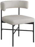 Rivage Dining Chairs - Elegant Linen Upholstered Stools with Matte Black Frame for Modern Homes