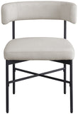Rivage Dining Chairs - Elegant Linen Upholstered Stools with Matte Black Frame for Modern Homes