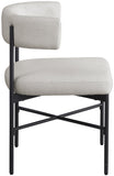 Rivage Dining Chairs - Elegant Linen Upholstered Stools with Matte Black Frame for Modern Homes