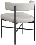 Rivage Dining Chairs - Elegant Linen Upholstered Stools with Matte Black Frame for Modern Homes