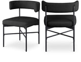 Rivage Dining Chairs - Elegant Linen Upholstered Stools with Matte Black Frame for Modern Homes