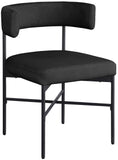 Rivage Dining Chairs - Elegant Linen Upholstered Stools with Matte Black Frame for Modern Homes