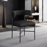 Rivage Dining Chairs - Elegant Linen Upholstered Stools with Matte Black Frame for Modern Homes