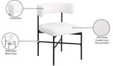 Rivage Dining Chairs - Elegant Linen Upholstered Stools with Matte Black Frame for Modern Homes
