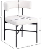 Rivage Dining Chairs - Elegant Linen Upholstered Stools with Matte Black Frame for Modern Homes