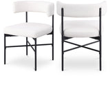 Rivage Dining Chairs - Elegant Linen Upholstered Stools with Matte Black Frame for Modern Homes