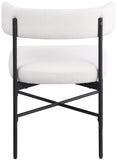 Rivage Dining Chairs - Elegant Linen Upholstered Stools with Matte Black Frame for Modern Homes