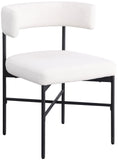 Rivage Dining Chairs - Elegant Linen Upholstered Stools with Matte Black Frame for Modern Homes