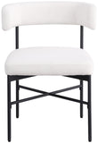 Rivage Dining Chairs - Elegant Linen Upholstered Stools with Matte Black Frame for Modern Homes